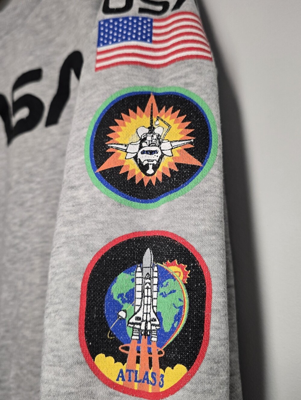 NASA Grey Patch-Sleeve Kids Sweatshirt Vintage Inspired 5T - Picture 5 of 14